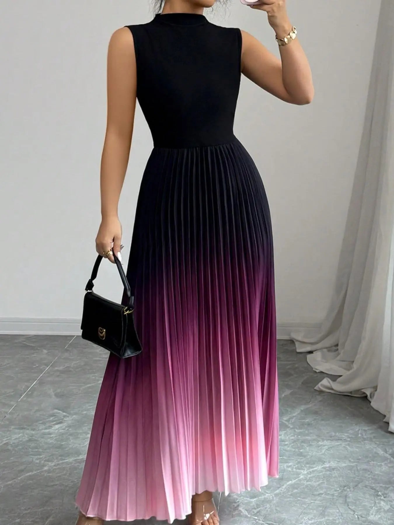 Women'S Ombre Print Tank Dress, Elegant Sleeveless Dress for Party, Ladies' Clothes for All Seasons, Formal Dresses, Elegant Classy Flattering